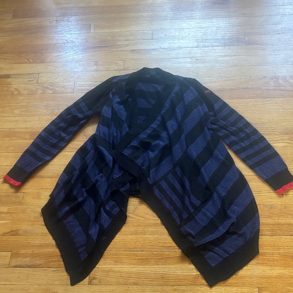 Desigual Sparkle Striped Open Cardigan Sweater